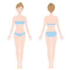 女性 体 全身