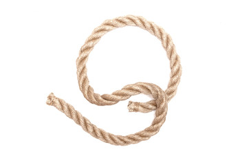 Twisted rope isolated on the white background.