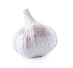 Fresh garlic on white background. Organic food