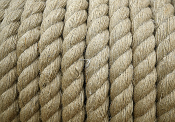 Fototapeta na wymiar Many ropes are connected