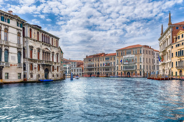 Scenic architecture along the Grand Canal in Venice, Italy
