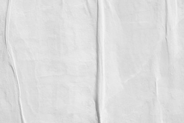 White blank crumpled paper texture background creased old poster texture backdrop surface empty for...