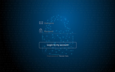authentication page  with gdpr protection sign