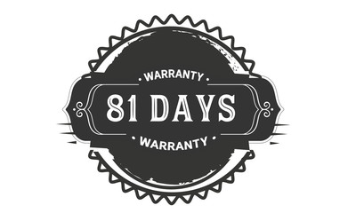 81 days warranty icon vintage rubber stamp guarantee