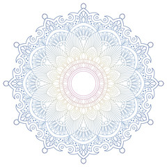 Set of vintage Wedding Invitation card with Mandala pattern and in color. Vector illustrator of abstrack background. Meditation element for India yoga