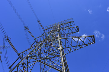 The power supply facilities of contour in the evening