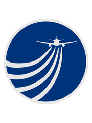 sonne chemtrails abgase himmel logo kreis rund linienflugzeug flugzeug fliegen pilot urlaub reisen flug jumbojet groß design cool clipart