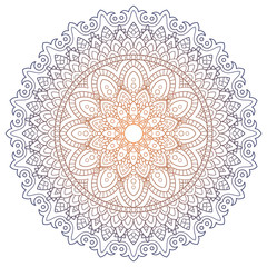 Set of vintage Wedding Invitation card with Mandala pattern and in color. Meditation element for India yoga. Ornament for decorating a greeting