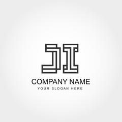 Initial Letter JI Logo Template Vector Design