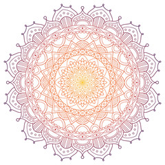 Mandala pattern colored background. Vector illustration. Meditation element for India yoga. Ornament for decorating a greeting. Set of vintage Wedding Invitation card