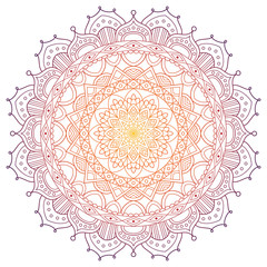 Mandala pattern colored background. Vector illustration. Meditation element for India yoga. Ornament for decorating a greeting. Set of vintage Wedding Invitation card