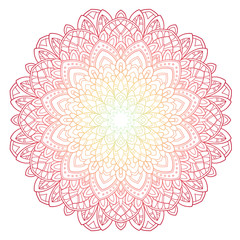 Mandala pattern colored background. Vector illustration. Meditation element for India yoga. Ornament for decorating a greeting. Set of vintage Wedding Invitation card