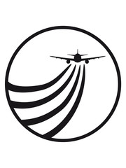 sonne chemtrails abgase himmel logo kreis rund linienflugzeug flugzeug fliegen pilot urlaub reisen flug jumbojet groß design cool clipart
