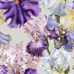 Background with iris. Seamless pattern.  © luchioly