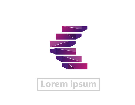 Stairs logo vector element gradient