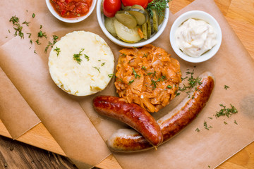 sausages with cabbage
