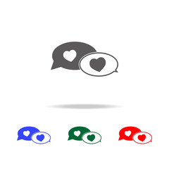 conversation of lovers icons. Elements of wedding in multi colored icons. Premium quality graphic design icon. Simple icon for websites, web design, mobile app, info graphics