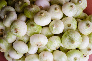 Heap of peeled onions