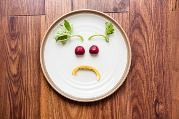 Frowning Sad Diet Food Face