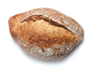 single loaf of bread isolated on white background