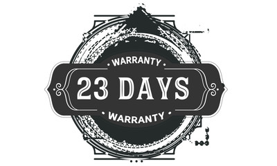 23 days warranty icon vintage rubber stamp guarantee