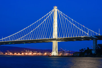 Fototapeta na wymiar Eastern Span of the Bay Bridge at Twilight