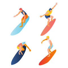 Man, boy Surfing Pose illustration