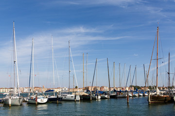 Fototapeta na wymiar Boats at Marina in Venice