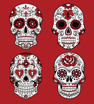 Naklejki Day of the dead vector illustration set