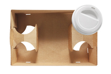 Take-out coffee in holder