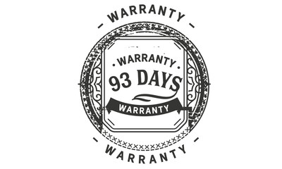 Obraz premium 93 days warranty icon vintage rubber stamp guarantee