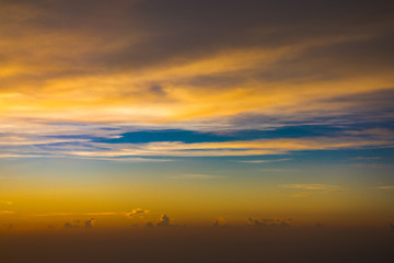 Fototapeta na wymiar very beautiful colorful sky view from airplane