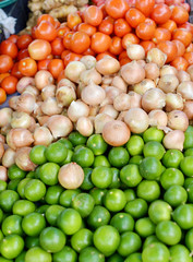 Tomatoes, onion and lime