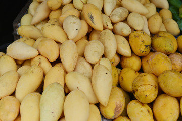 Pineapple in the basket for sales  in market
