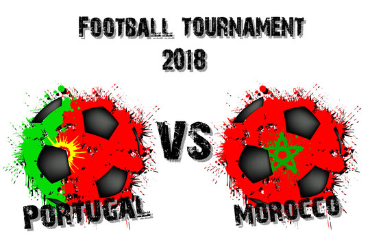 Soccer game Portugal vs Morocco