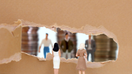 Discriminatory opportunities concept for women in social.