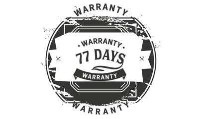 77 days warranty icon vintage rubber stamp guarantee