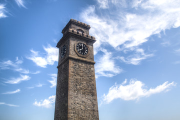 Fototapeta na wymiar The clock tower in Galle, Sri Lanka.