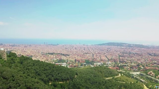 BARCELONA SPAINAerial view over Barcelona