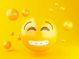 3d Emoji icons with facial expressions.