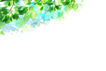 絵画風の新緑若葉（背景）
