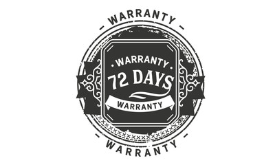 72 days warranty icon vintage rubber stamp guarantee