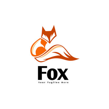 Stand cartoon fox ready for hunting logo