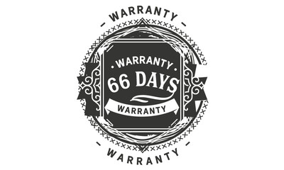 Obraz premium 66 days warranty icon vintage rubber stamp guarantee