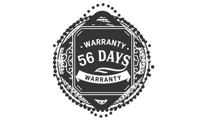 56 days warranty icon vintage rubber stamp guarantee