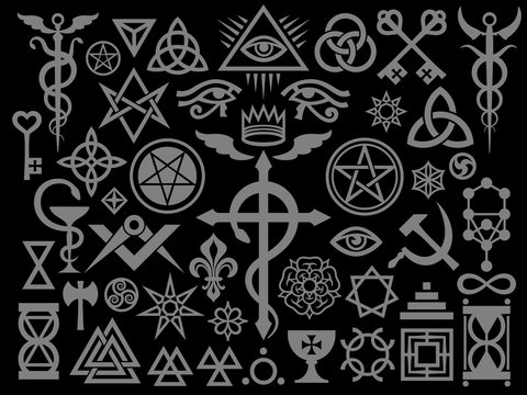 Medieval Occult Signs And Magic Stamps, Sigils, Locks, Knots. Mystic symbols of the Illuminati, Masonic Rituals and Black Magic. (Silver Black Edition).