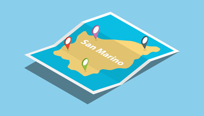 san marino explore maps country nation with isometric style and pin location tag on top