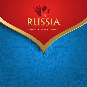 Welcome to russia background of soccer event