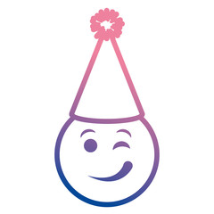 emoji face with party hat vector illustration design