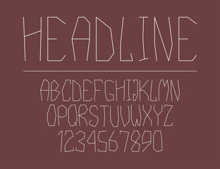 Modern line alphabet. Hipster abstract vector font.